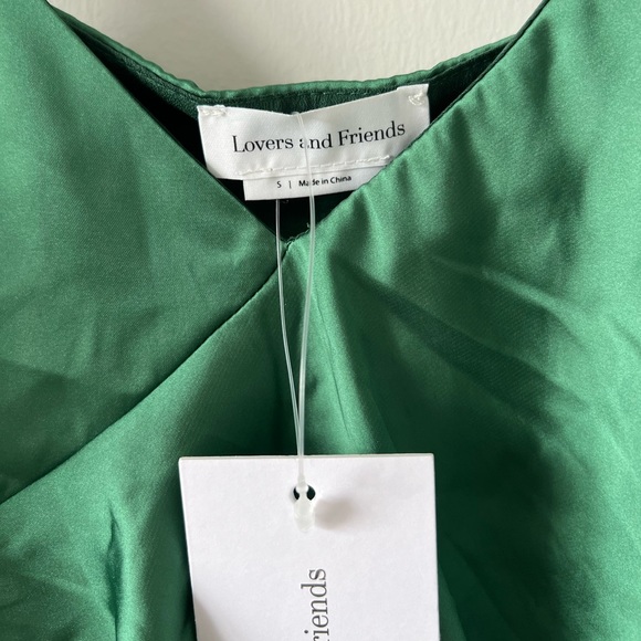 Revolve Green Satin Ruffle Tank Top - Picture 5 of 6